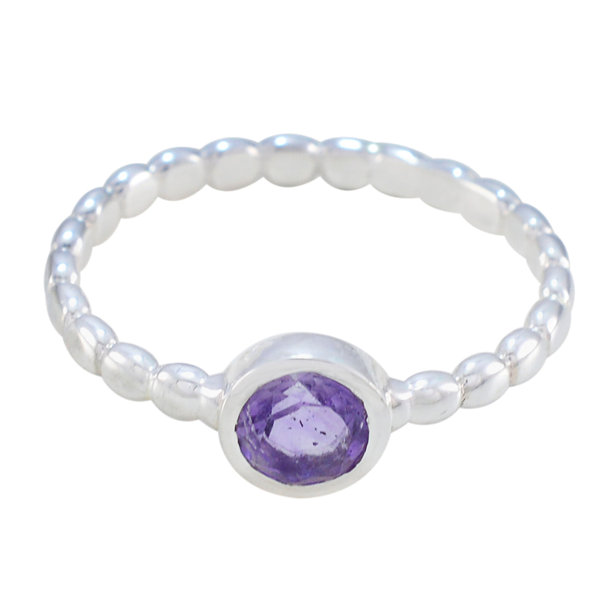 Amethyst Solitaire African 925 Silver Purple Gems Slim Trendy Ring Jewelry
