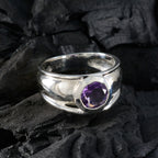 Amethyst Solitaire Egyptian 92.5 Silver Purple Gems Classic Abstract Ring Jewellery