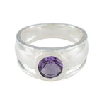 Amethyst Solitaire Egyptian 92.5 Silver Purple Gems Classic Abstract Ring Jewellery