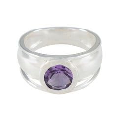 Amethyst Solitaire Egyptian 92.5 Silver Purple Gems Classic Abstract Ring Jewellery