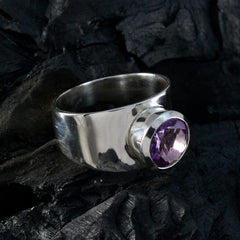 Amethyst Solitaire Indian 92.5 Silver Purple Gemstone Essential  Contemporary Ring Jewellery
