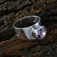 Amethyst Solitaire Indian 92.5 Silver Purple Gemstone Essential  Contemporary Ring Jewellery