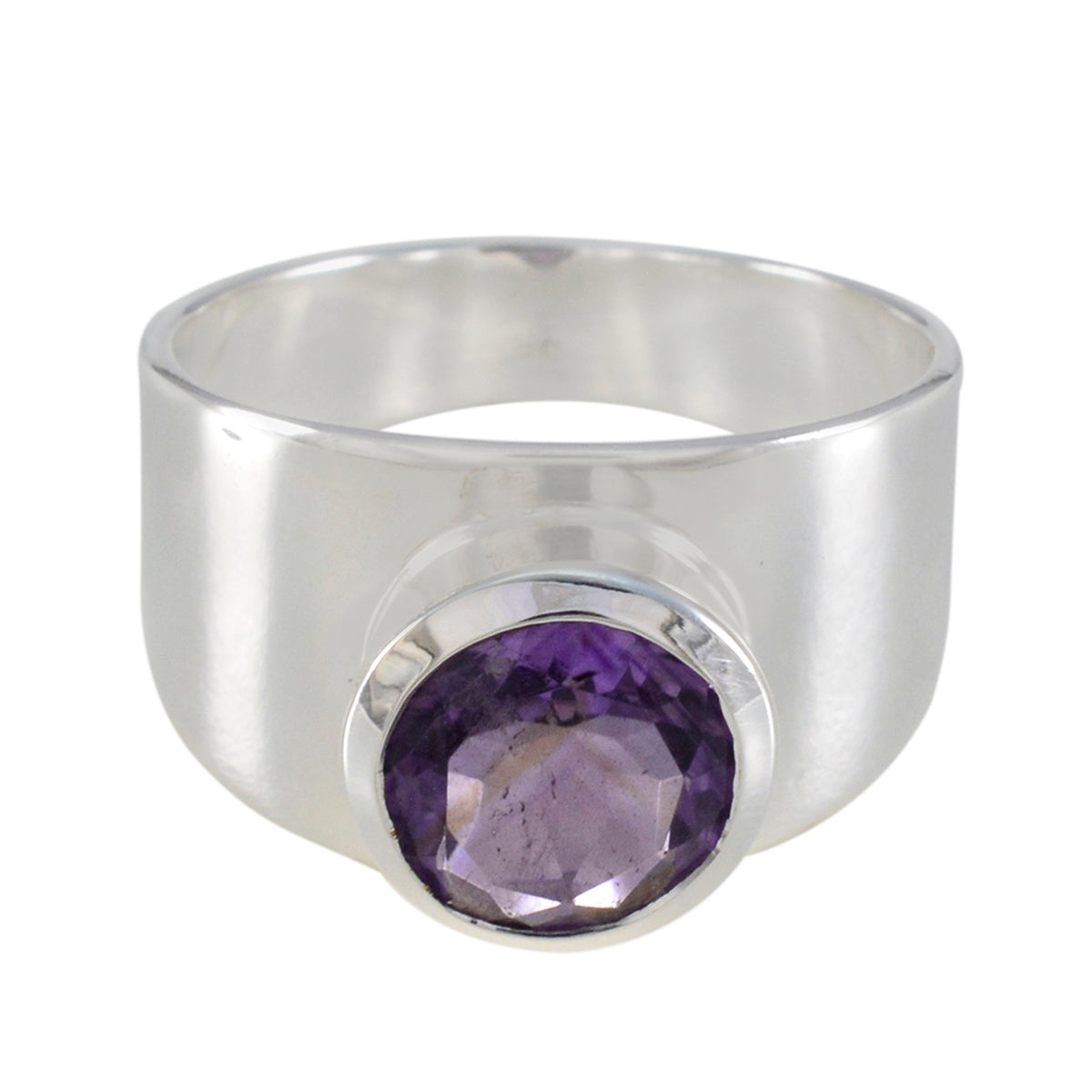 Amethyst Solitär Indischer 92,5 Silber Lila Edelstein Unverzichtbarer Moderner Ring Schmuck Hauptbild