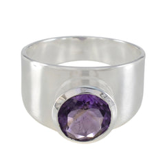 Amethyst Solitaire Indian 92.5 Silver Purple Gemstone Essential  Contemporary Ring Jewellery