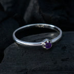 Amethyst Solitaire Turkish 925 Silver Purple Gemstone Elegant  Glamorous Ring Jewelry