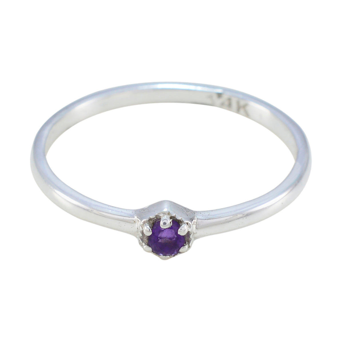 Amethyst Solitaire Turkish 925 Silver Purple Gemstone Elegant Glamorous Ring Jewelry Immagine principale del prodotto