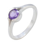 Amethyst Solitaire Russian Silver Purple Gemstone Featherlight Contemporary Ring Jewellery