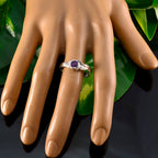 Amethyst Solitaire Egyptian 925 Silver Purple Gems Featherlight Trendy Ring Jewellery