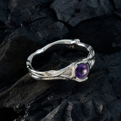 Amethyst Solitaire Egyptian 925 Silver Purple Gems Featherlight Trendy Ring Jewellery