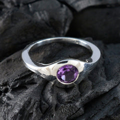 Amethyst Solitaire German Silver Purple Gems Featherlight Feminine Ring Jewelry