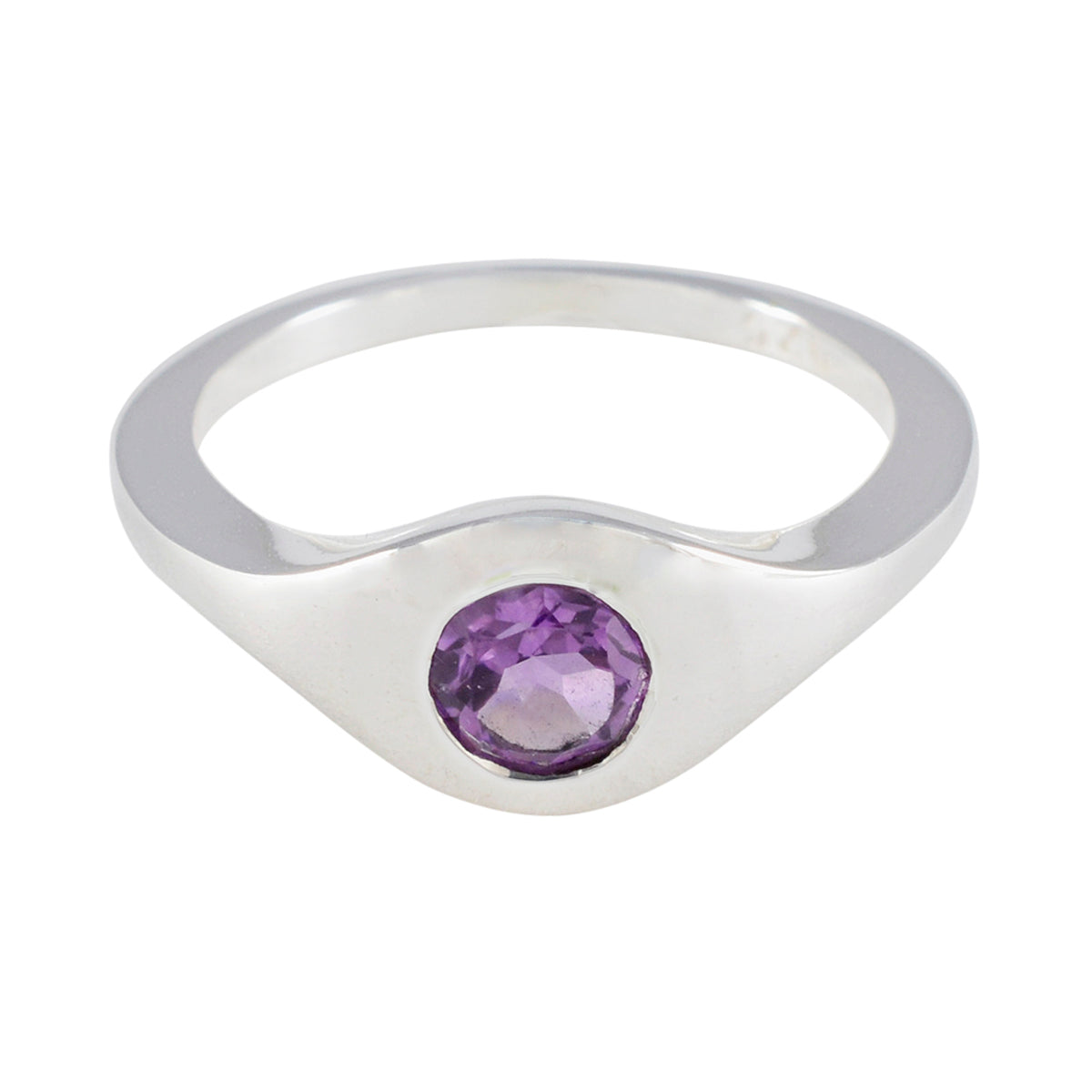 Amethyst Solitaire German Silver Purple Gems Featherlight Feminine Ring Jewelry Image principale du produit