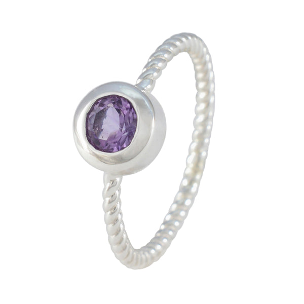Amethyst Solitaire Japanese 92.5 Silver Purple Gems Delicate Modern Ring Jewelry