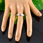 Amethyst Solitaire French 92.5 Silver Purple Gemstone Slim Romantic Ring Jewelry