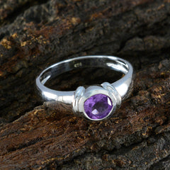 Amethyst Solitaire Moroccan Silver Purple Gemstone Featherlight Feminine Ring Jewelry