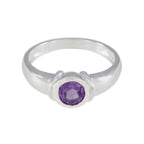 Amethyst Solitaire Moroccan Silver Purple Gemstone Featherlight Feminine Ring Jewelry