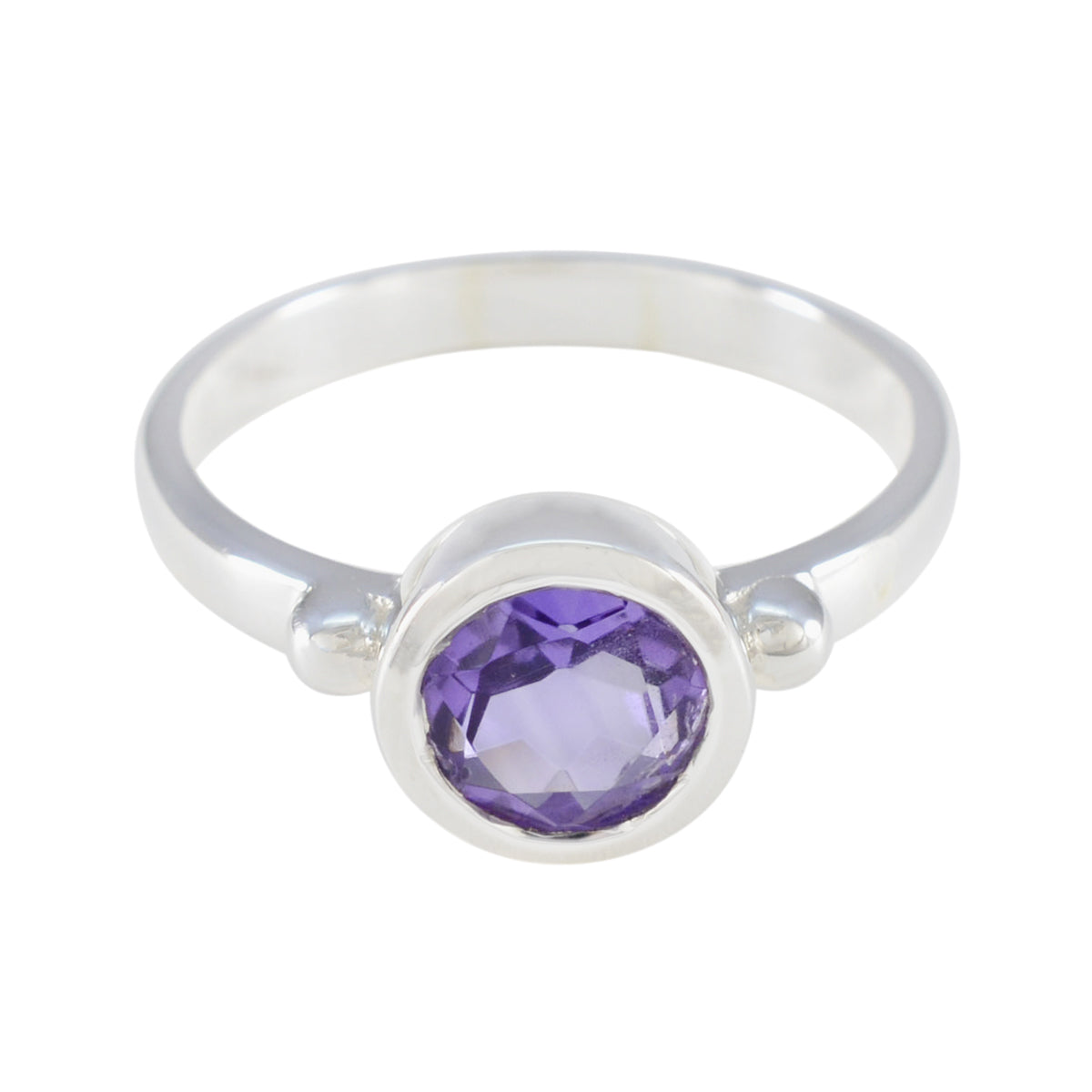 Amethyst Solitär Afrikanischer 925 Silber Lila Edelstein Schlanker anmutiger Ring Schmuck Hauptbild