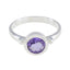 Amethyst Solitaire African 925 Silver Purple Gemstone Slim Graceful Ring Jewelry