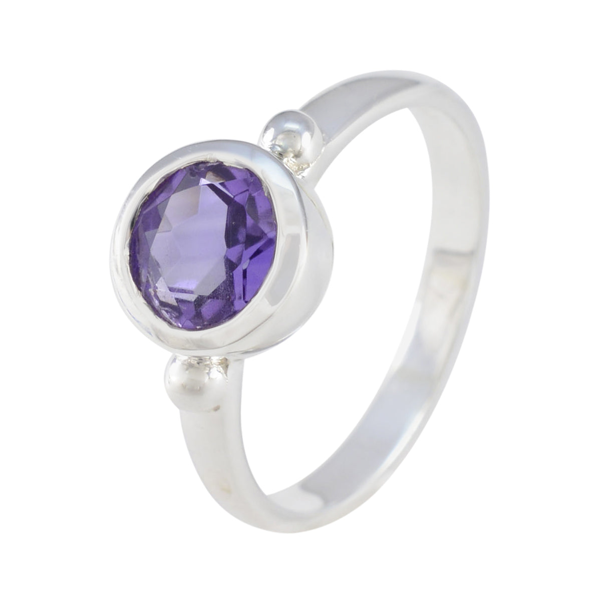 Amethyst Solitär Afrikanischer 925 Silber Lila Edelstein Schlanker anmutiger Ring Schmuck Zweitbild