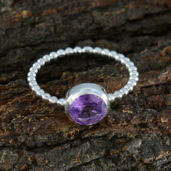 Amethyst Solitaire Turkish 925 Silver Purple Gemstones Delicate Twist Ring Jewelry