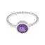 Amethyst Solitaire Turkish 925 Silver Purple Gemstones Delicate Twist Ring Jewelry