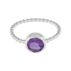 Amethyst Solitaire Turkish 925 Silver Purple Gemstones Delicate Twist Ring Jewelry