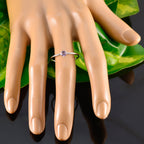 Amethyst Solitaire Korean Sterling Silver Purple Gemstone Minimalist Trendy Ring Jewelry