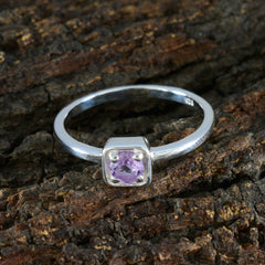 Amethyst Solitaire Turkish 925 Silver Purple Gemstones Delicate Graceful Ring Jewelry