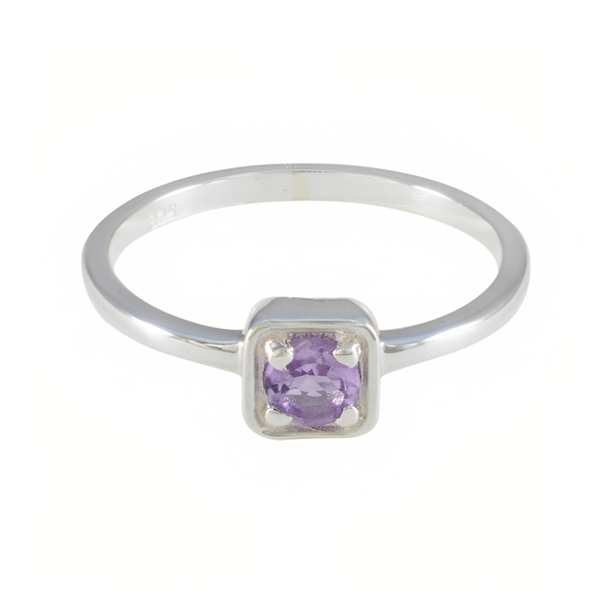 Amethyst Solitaire Turkish 925 Silver Purple Gemstones Delicate Graceful Ring Jewelry Hoofdafbeelding