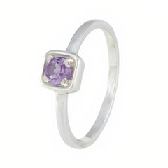 Amethyst Solitaire Turkish 925 Silver Purple Gemstones Delicate Graceful Ring Jewelry