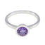 Amethyst Solitaire Turkish 925 Sterling Silver Purple Gemstone Dainty Contemporary Ring Jewellery