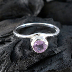 Amethyst Solitaire Japanese Sterling Silver Purple Gemstones Delicate Romantic Ring Jewelry