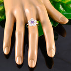 Amethyst Solitaire African 925 Silver Purple Gemstone Tiny Floral Ring Jewellery