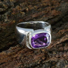 Amethyst Solitaire Indian 925 Sterling Silver Purple Gems Essential  Contemporary Ring Jewellery