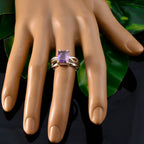 Amethyst Solitaire Russian Silver Purple Gemstones Minimal Romantic Ring Jewellery