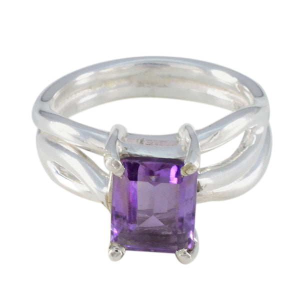 Amethyst Solitaire Russian Silver Purple Gemstones Minimal Romantic Ring Jewellery