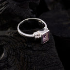 Amethyst Solitaire American Silver Purple Gems Dainty Romantic Ring Jewellery