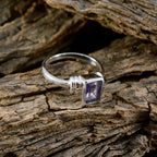 Amethyst Solitaire American Silver Purple Gems Dainty Romantic Ring Jewellery