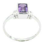 Amethyst Solitaire American Silver Purple Gems Dainty Romantic Ring Jewellery