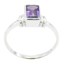 Amethyst Solitaire American Silver Purple Gems Dainty Romantic Ring Jewellery