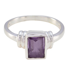 Amethyst Solitaire American Silver Purple Gems Dainty Romantic Ring Jewellery