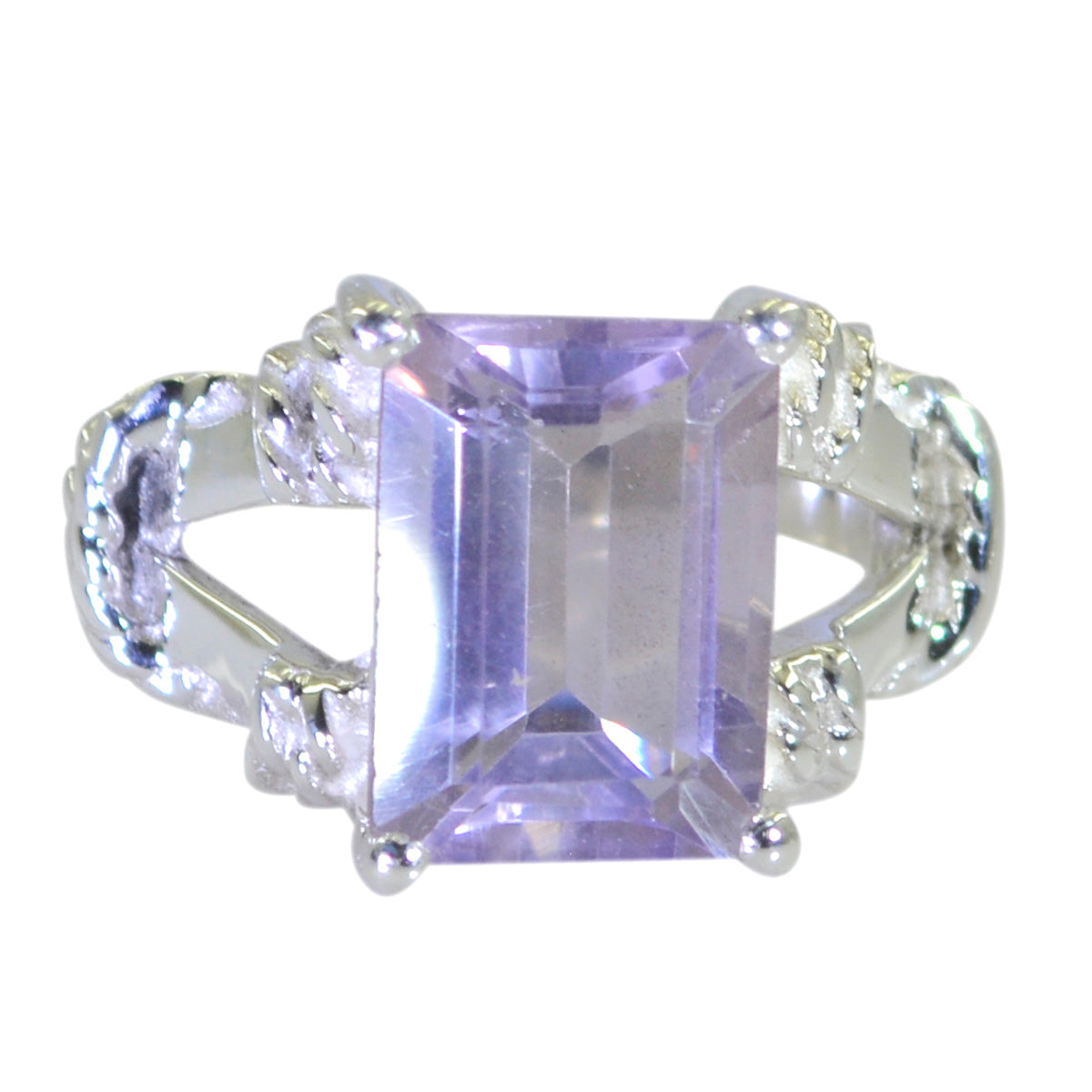 Amethyst Solitaire Mexican 925 Silver Purple Gemstone Versatile Rope Wire Ring Jewelry Huvudsaklig produktbild