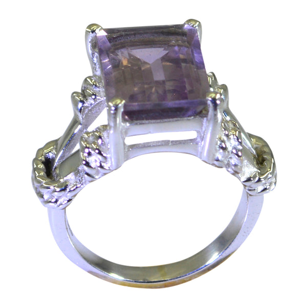 Amethyst Solitaire Mexican 925 Silver Purple Gemstone Versatile Rope Wire Ring Jewelry