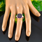 Amethyst Solitaire Indian 925 Sterling Silver Purple Gemstones Eye catching Trendy Ring Jewellery