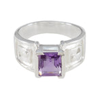 Amethyst Solitaire Spanish 92.5 Silver Purple Gemstone Edgy Abstract Ring Jewellery
