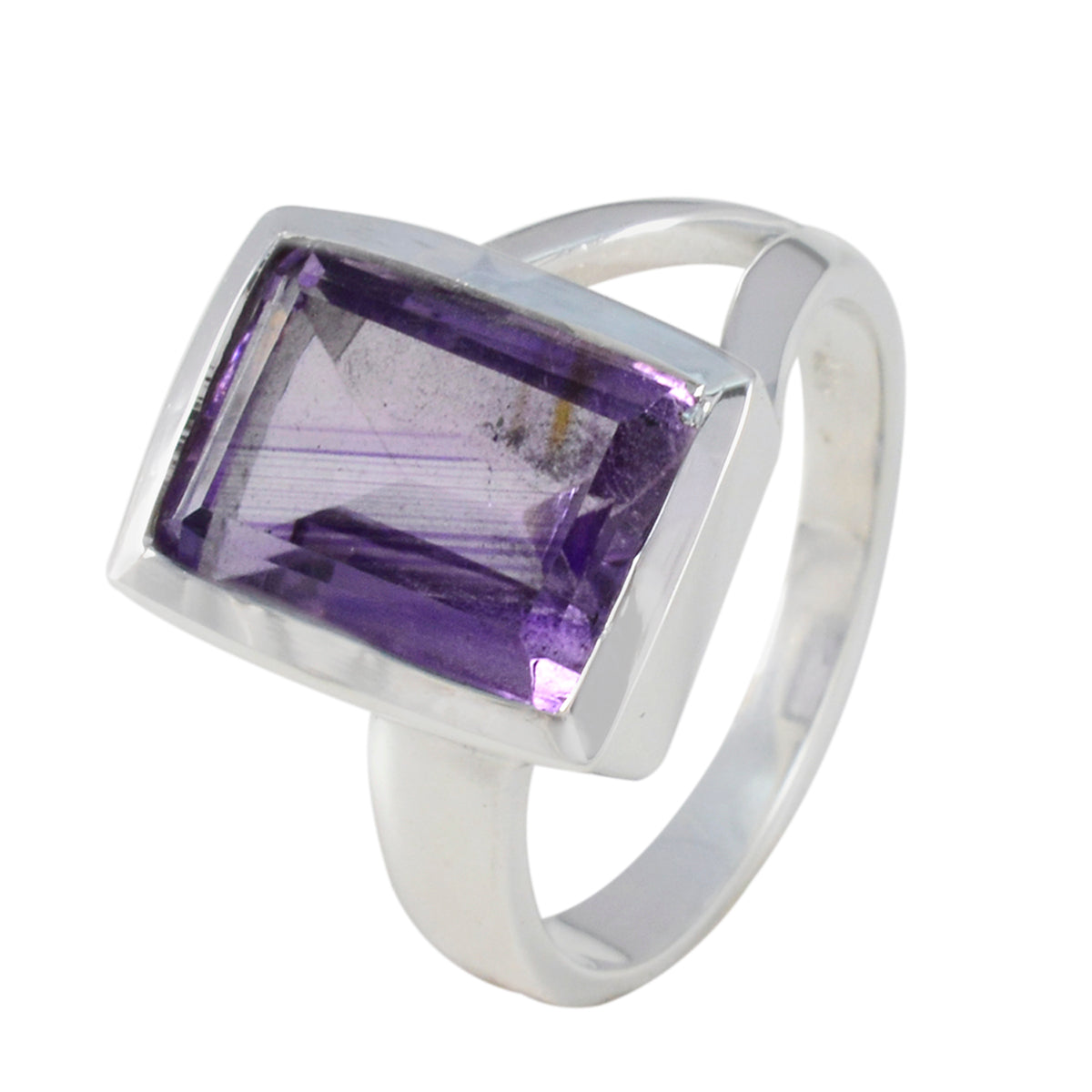 Amethyst Solitaire African 925 Silver Purple Gemstones Versatile Modern Ring Jewellery