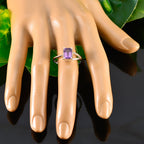 Amethyst Solitaire Korean Silver Purple Gemstone Whisper thin Contemporary Ring Jewellery