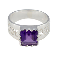 Amethyst Solitaire Russian 925 Sterling Silver Purple Gemstones Classic Graceful Ring Jewellery