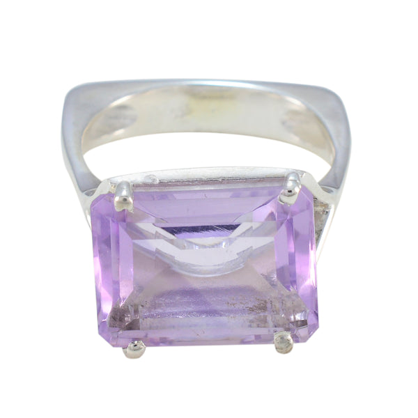 Amethyst Solitaire Moroccan Sterling Silver Purple Gemstones Versatile Art Deco Ring Jewelry