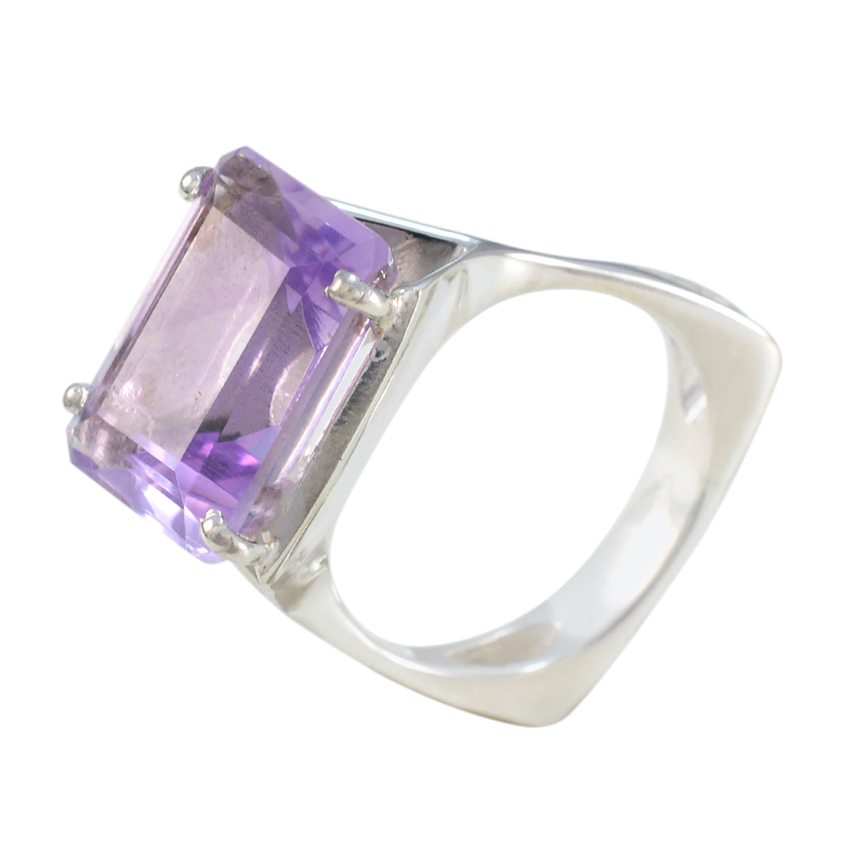 Amethyst Solitaire Moroccan Sterling Silver Purple Gemstones Versatile Art Deco Ring Jewelry