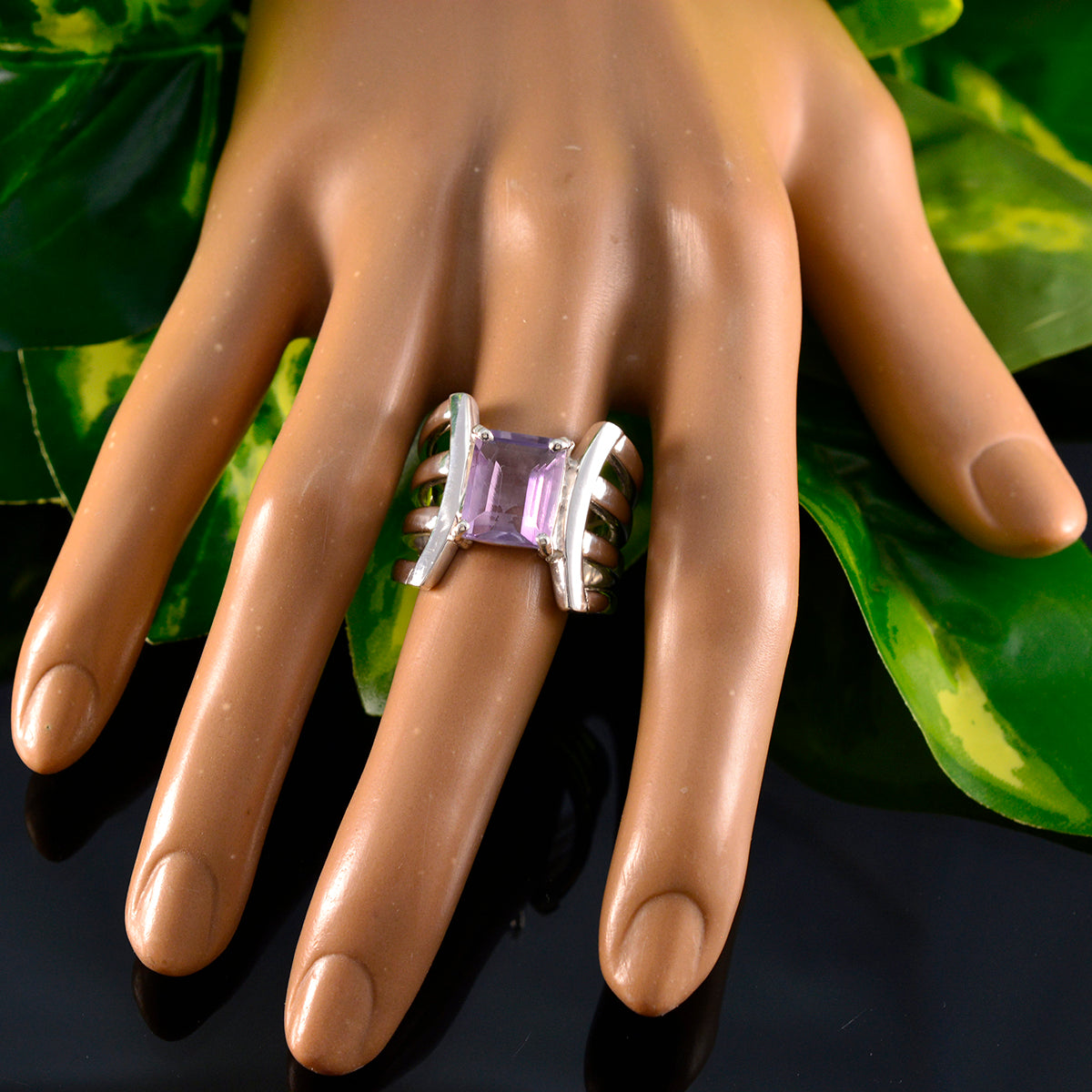 Amethyst Solitaire Spanish 925 Silver Purple Gemstone Statement Heritage Ring Jewellery